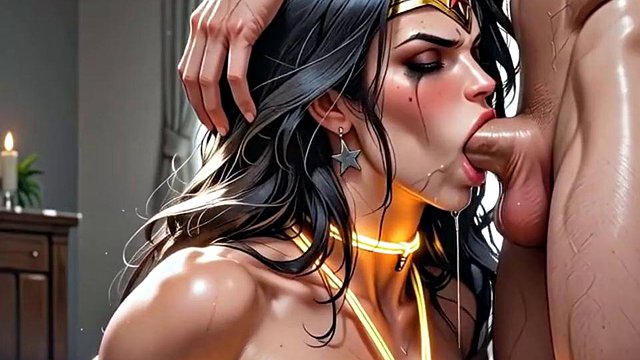 Big-Ass Wonder Woman Struggles SecretKum2's Thick Futanari Cock Deep in Tight Ass