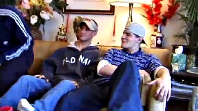 Lucas, Kenny and Timmy hang out and decide to explore each other in a threesome. Kenny gets down on his knees to suck Lucas while Timmy watches and rubs the head of his cock.