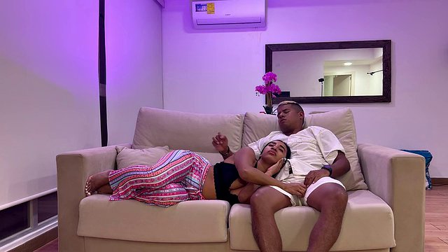 Stepmom and stepson. Cum in her mouth. English subtitles