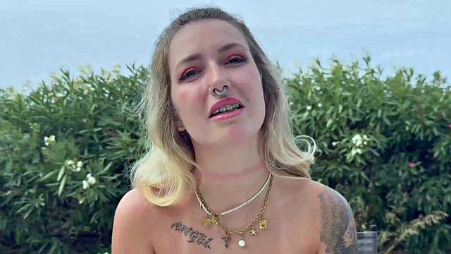 Livia's Outdoor Blonde Striptease
