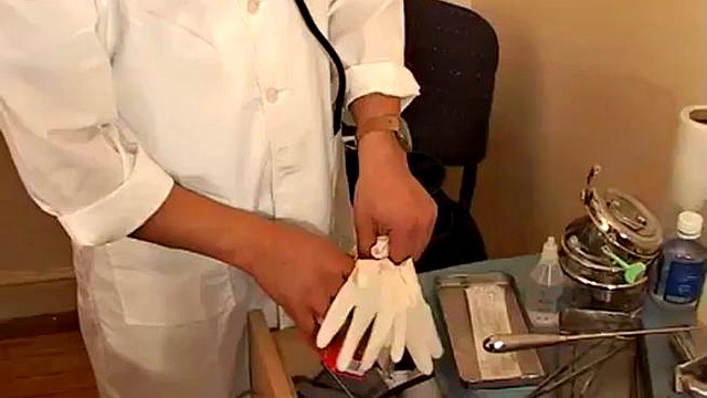 Russian couple have  bisexual medical exam