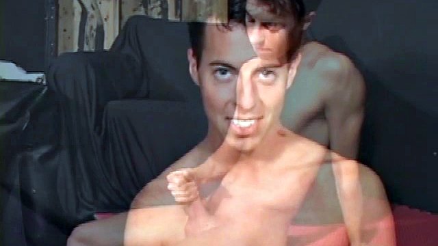 Ryler Jackson decides to take a break from painting and fight. After getting naked, the young man strokes his cock with determination, slicing himself a few times, before finally blowing a load of cum on his belly.