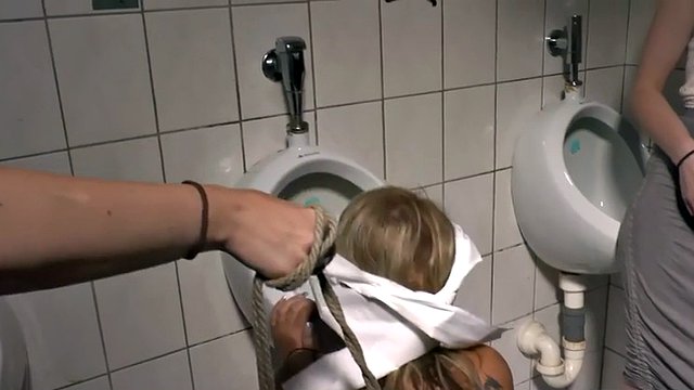 Public german slut humiliated and ass fucked pissed on