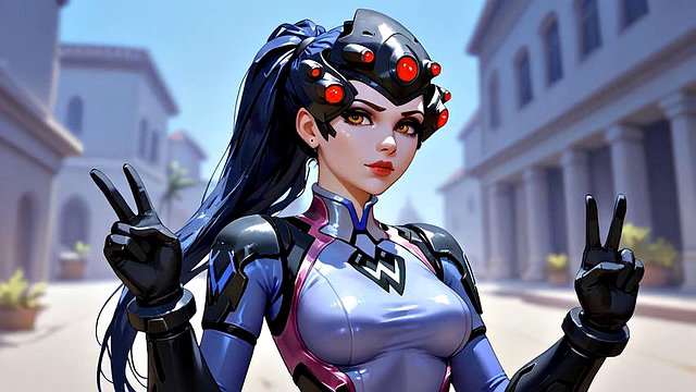 Futanari Widowmaker Masturbating
