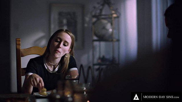 Teen Anny Aurora Delivers Sultry Blowjob and Handjob to Her BFF's Stepdad in Taboo Old