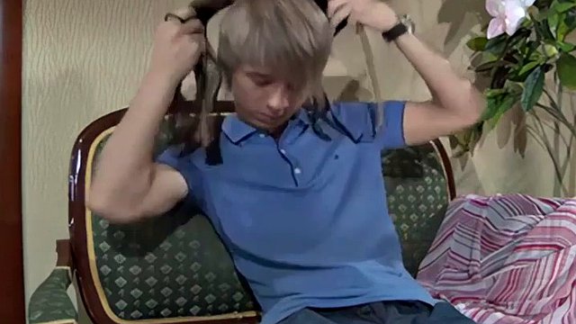 Young boy is having fun with panties of a Russian mature