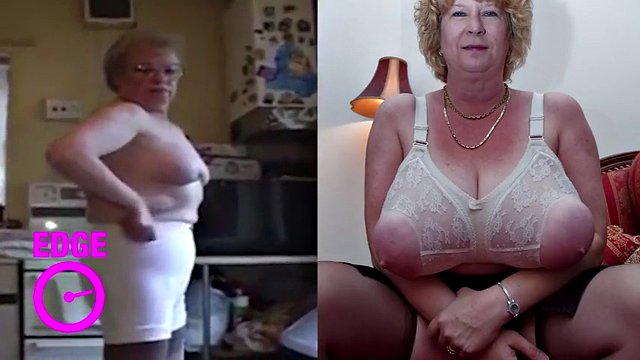 Grandma's huge tits jerk off to the beat challenge #4