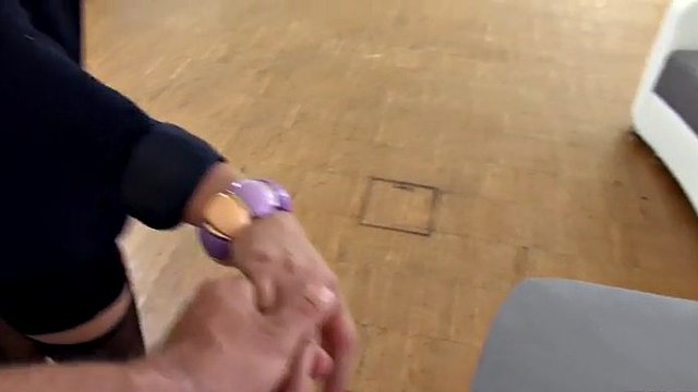 big boobed russian secretary kira queen gives awesome footjob to her boss