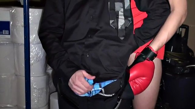 Amateur boxer fucks judges ass in basement after round