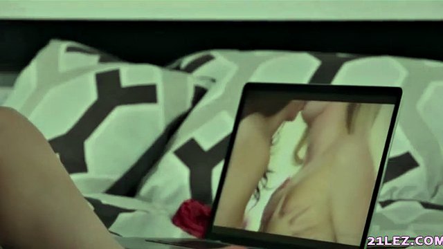 lesbian couple watching porn together - nickey huntsman and georgia jones