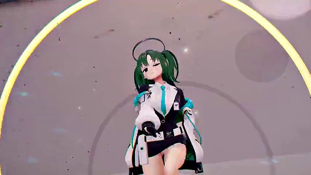 R-18 Blue Archive Yuuka - Teddy Bear - xButterflysMMD - Dark Green Hair Color Edit Smixix