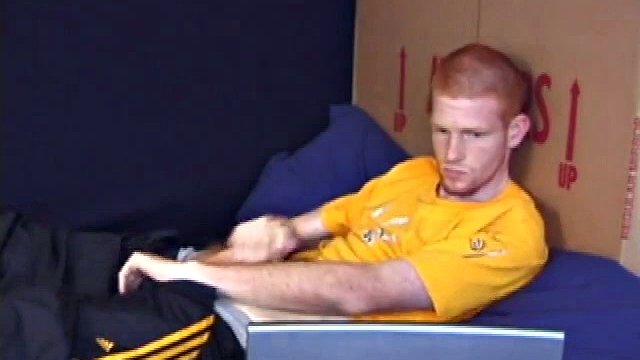 In this hot solo scene, young Tristian goes to the bathroom to jerk off while watching porn on his laptop. After a nice long stroke, he opens the release valve and shoots all over the mirror and countertop.
