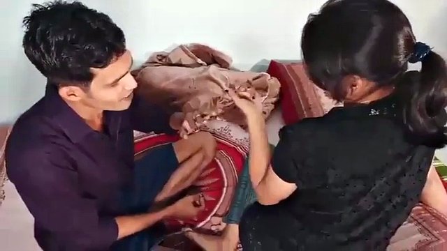 Brother gave Charmsukh pleasure by calling hot sister in the room.