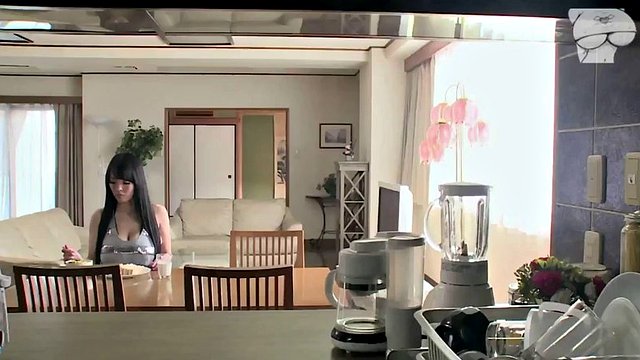 Big breasted asian baby teases his hard schlong before sex