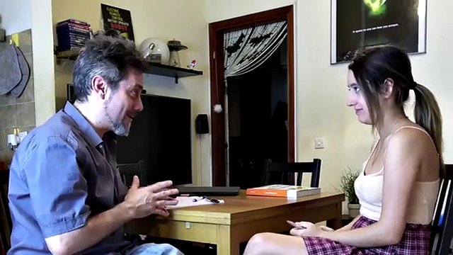 CFNM amateur teen facial sucks teacher's cock 4 best lesson