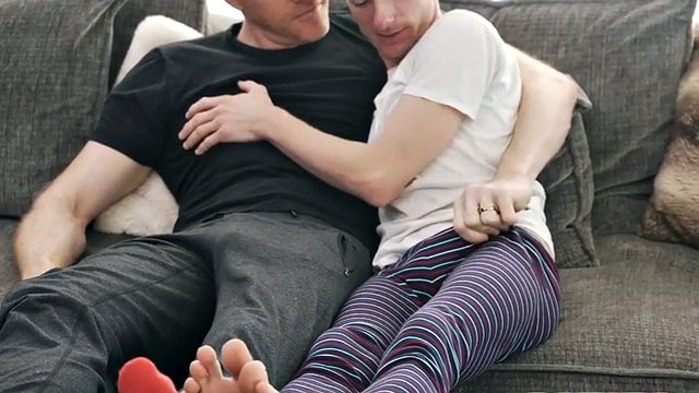 Passive little twink drilled by a handsome hunk in knee socks